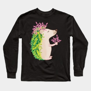 cute plant hedgehog Long Sleeve T-Shirt